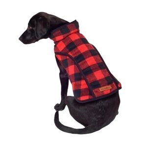 Eddie Bauer Red and Black Checkered Dog Vest Sz M